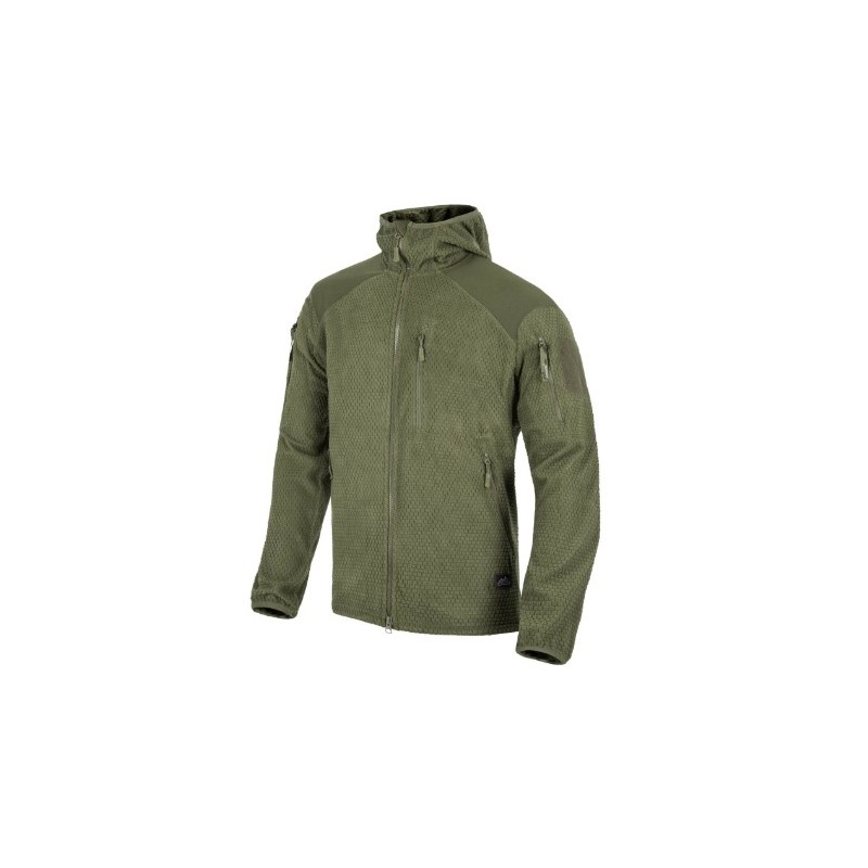 Helikon-tex Alpha Hoodie Jacket Grid Fleece Olive Green XS