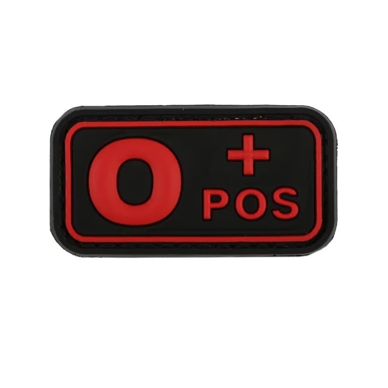 Bloodtype Rubber Patch B Pos Red