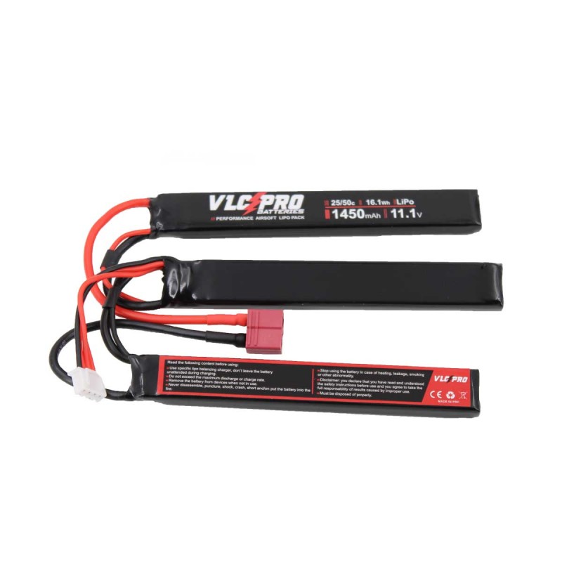 BATERIA VLC PRO LIPO 11.1V 1450MAH 25C/50C 3STICK T-DEAN NEG