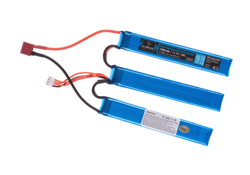LIPO 11.1V 1000MAH 25C SPLIT TYPE T-DEAN (NIMROD)