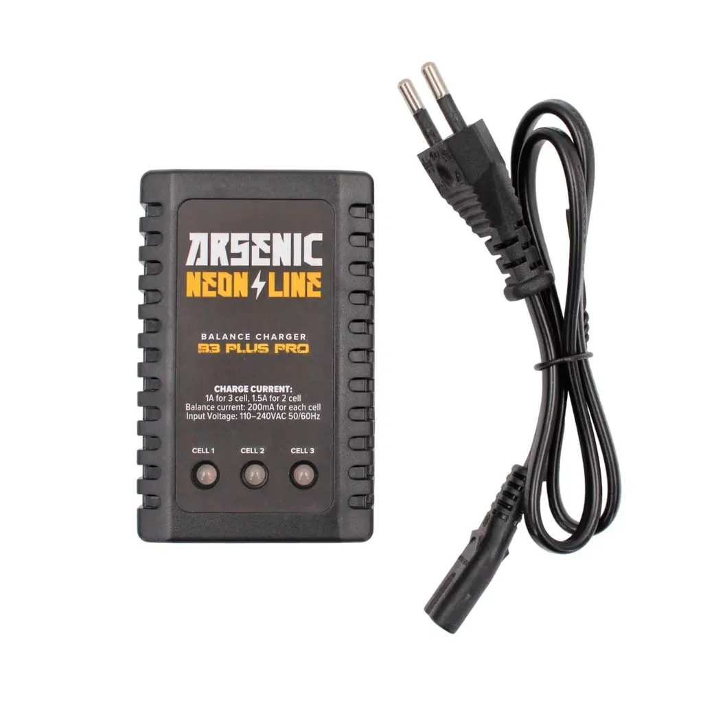 CARGADOR BATERIA ARSENIC BALENCEADOR PRO B3 PLUS LIPO LI ION 7.4V 11.1V 20W NEGRO