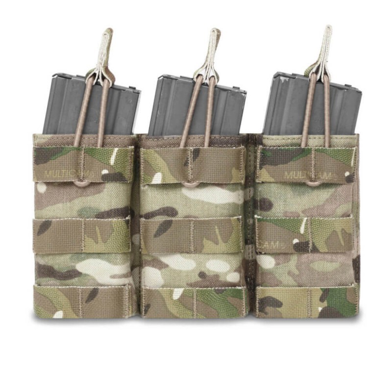 WARRIOR ASSAULT TRIPLE OPEN MAG POUCH M4 5.56MM MULTICAM