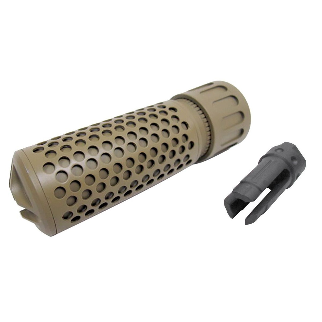 5KU KAC-QDC CQB SILENCER WITH FLASH HIDER FOR ELECTRIC GUN 1 TAN