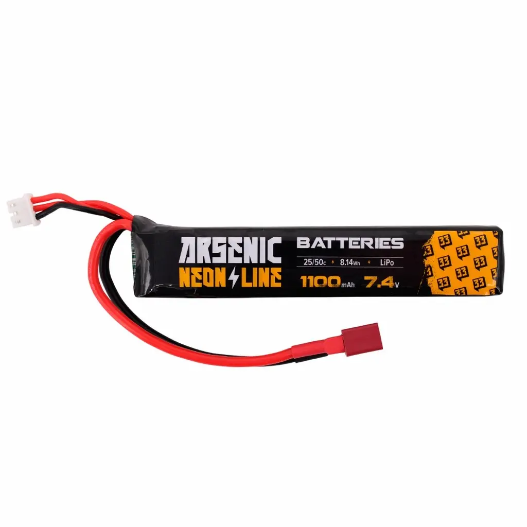 LIPO 7.4V 1100MAH 25C/50C 1STICK T-DEAN (ARSENIC)