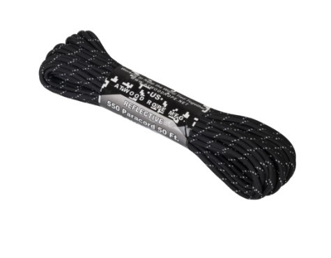 550 PARACORD REFLECTIVE 50FT - BLACK (HELIKON-TEX)