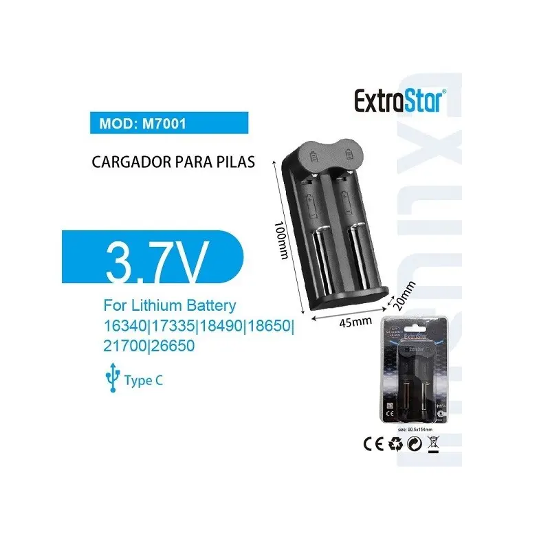 CARGADOR DE PILAS LITIO CON USB-C
