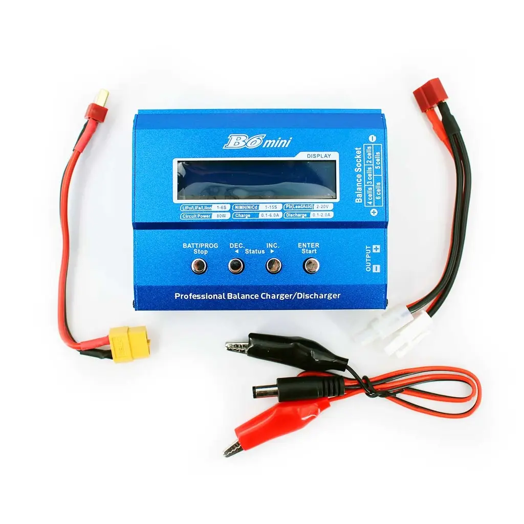 CARGADOR BATERIA IMAX B6 MINI BALANCEADOR LIPO/LIFE/NIMH 80W NEGRO