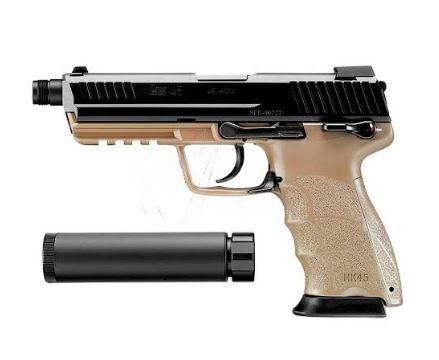 [240956] PISTOLA MARUI HK45 TACTICAL GAS NEGRA-TAN