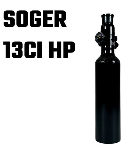 [244466] SOGER HPA TANK 3000PSI 0.21L (13CI) + HP REG (PI CERTIFIED - CE)