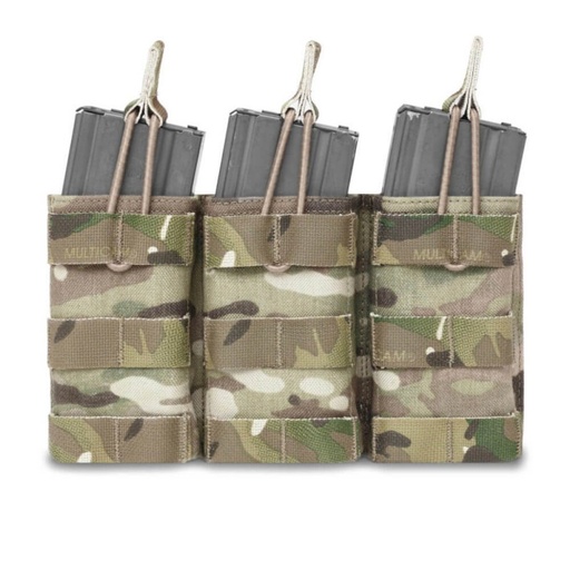 [257602] WARRIOR ASSAULT TRIPLE OPEN MAG POUCH M4 5.56MM MULTICAM