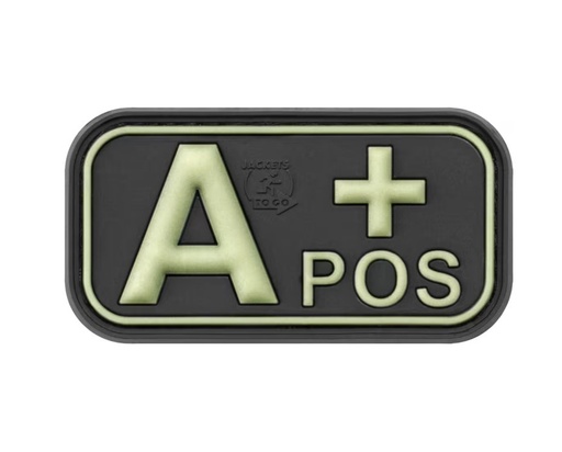[268660] BLOODTYPE RUBBER PATCH A POS GLOW IN THE DARK